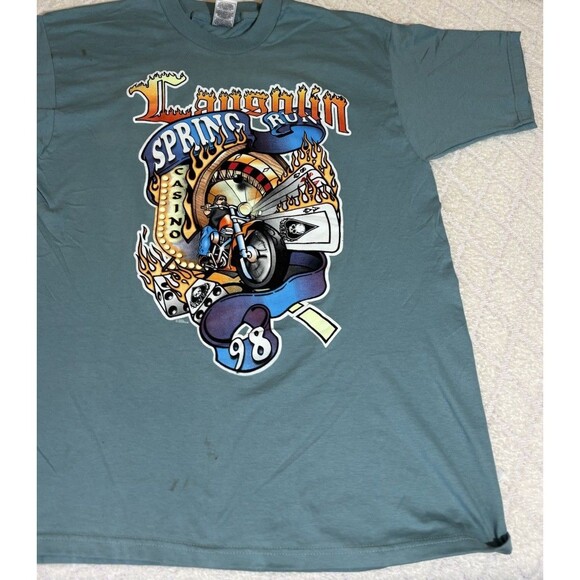Vintage 1998 Laughlin NV Spring Run Motorcycle Rally 2 Sided Tee Size XL - Picture 4 of 15
